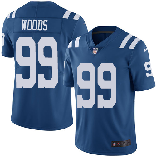 Indianapolis Colts #99 Limited Al Woods Royal Blue Nike NFL Men Rush Vapor Untouchable jersey